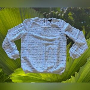 Ann Taylo Cardigan Sweater MP Women's Black Cotton/ Poly Lace Long Sleeve‎ Zipp